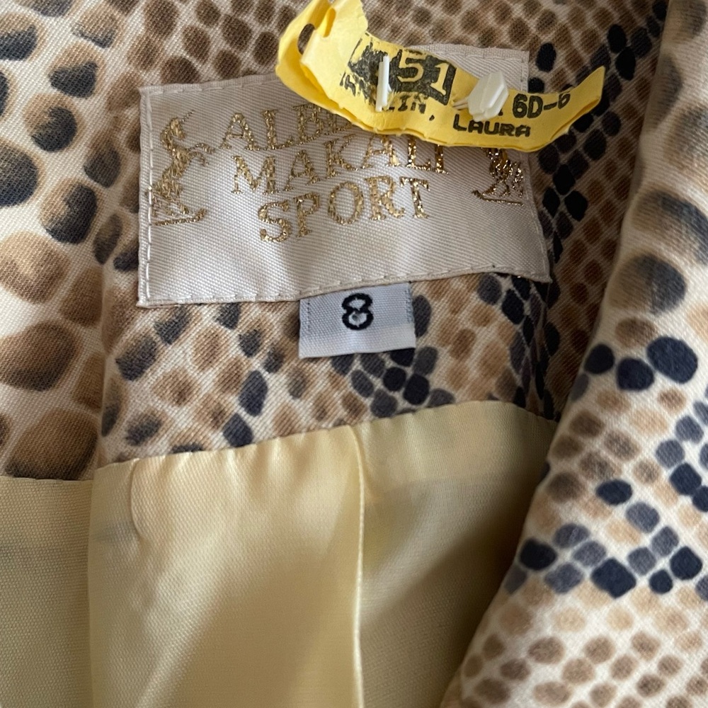 Alberto Makali - Snake-Print Tailored Blazer  and Skirt Set in Size 8 - Picture 10 of 16
